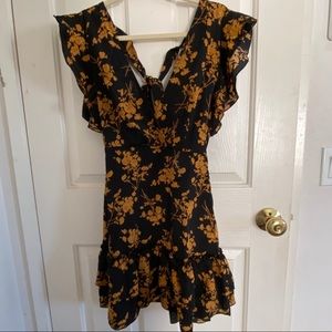 Tie backless ruffle dress